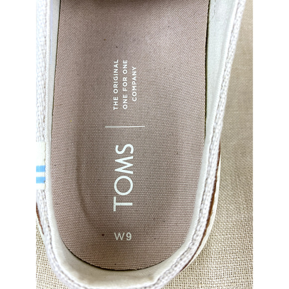 TOMS Natural Heritage Canvas Slip On Knot Shoes Womens Slides Sneakers Size 9 - Picture 5 of 6